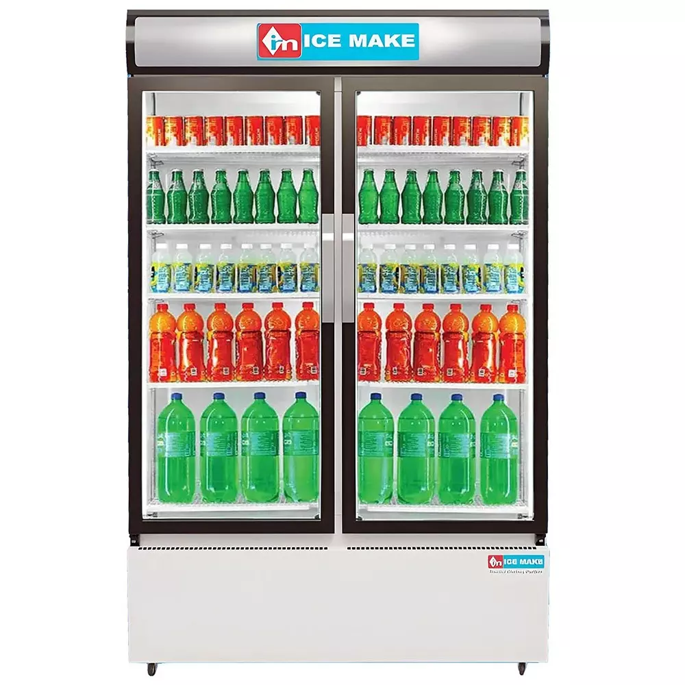 ICE MAKE Vertical Freezer 1100 L Double Door 10 Shelves Grey, IMVC1100