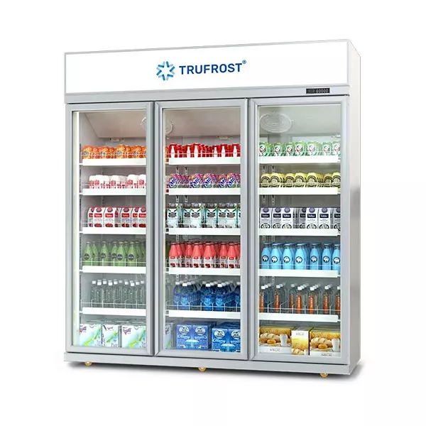Trufrost 1800 L Electric Three Door No-Frost Visi Cooler White, VC-1800 3D Premia