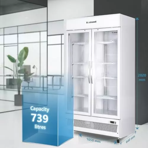 ROCKWELL 739 L Double Door Glass Visi Cooler, RVC950C