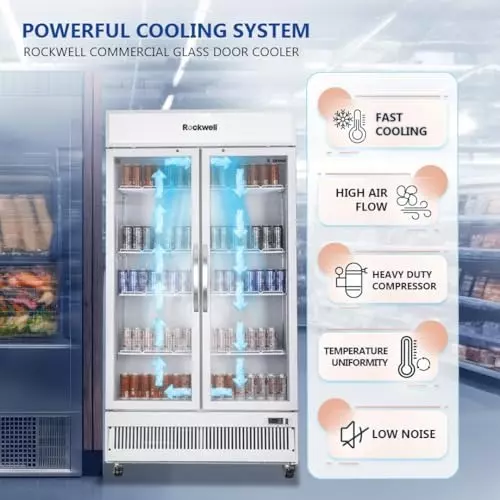 ROCKWELL 739 L Double Door Glass Visi Cooler, RVC950C