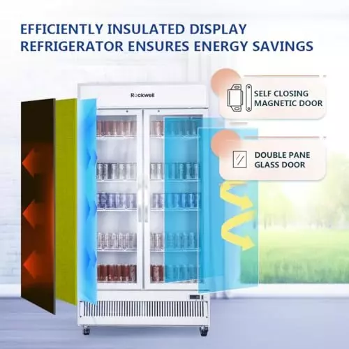 ROCKWELL 739 L Double Door Glass Visi Cooler, RVC950C