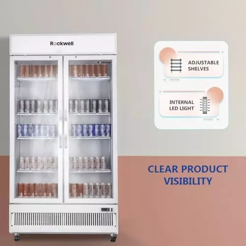 ROCKWELL 739 L Double Door Glass Visi Cooler, RVC950C