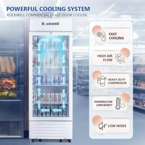 ROCKWELL 310 L Single Door Glass Visi Cooler, RVC400A