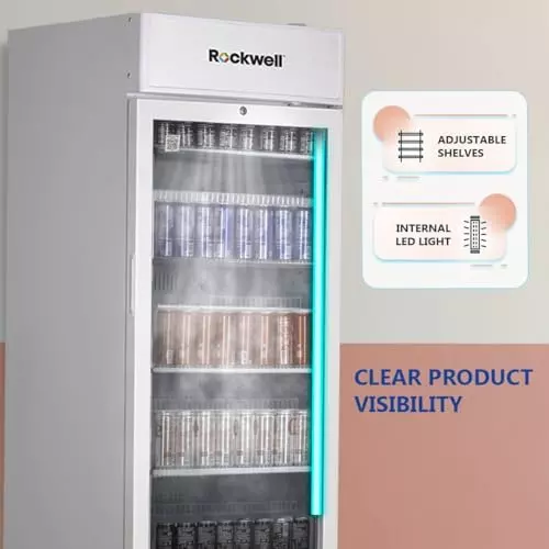 ROCKWELL 310 L Single Door Glass Visi Cooler, RVC400A