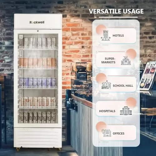 ROCKWELL 310 L Single Door Glass Visi Cooler, RVC400A