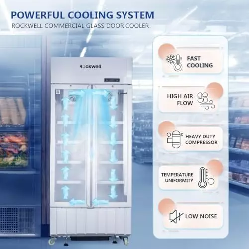 Rockwell 460 L Visi Cooler with Adjustable Shelves White, RVC600A
