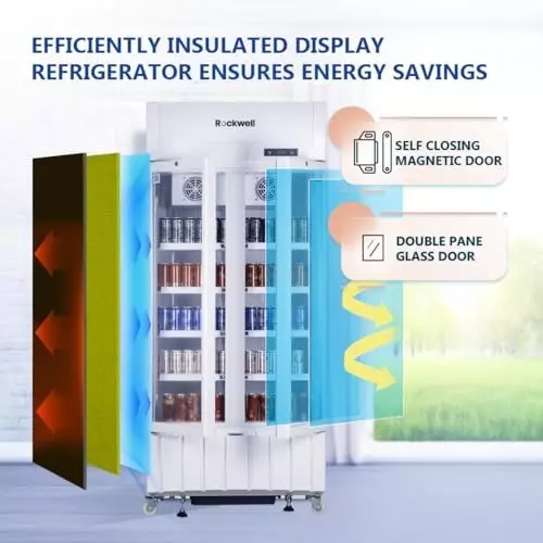 Rockwell 460 L Visi Cooler with Adjustable Shelves White, RVC600A