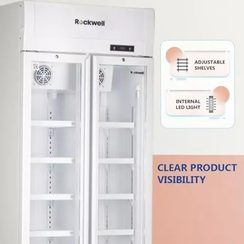 Rockwell 460 L Visi Cooler with Adjustable Shelves White, RVC600A