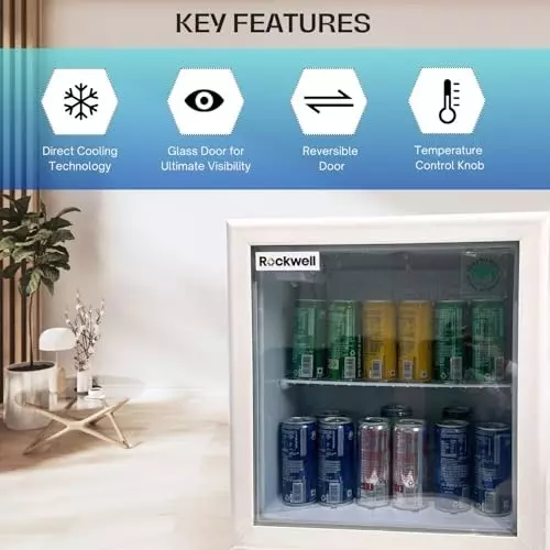 Rockwell 47 L Single Door Portable Visi Cooler White, MB49GWH