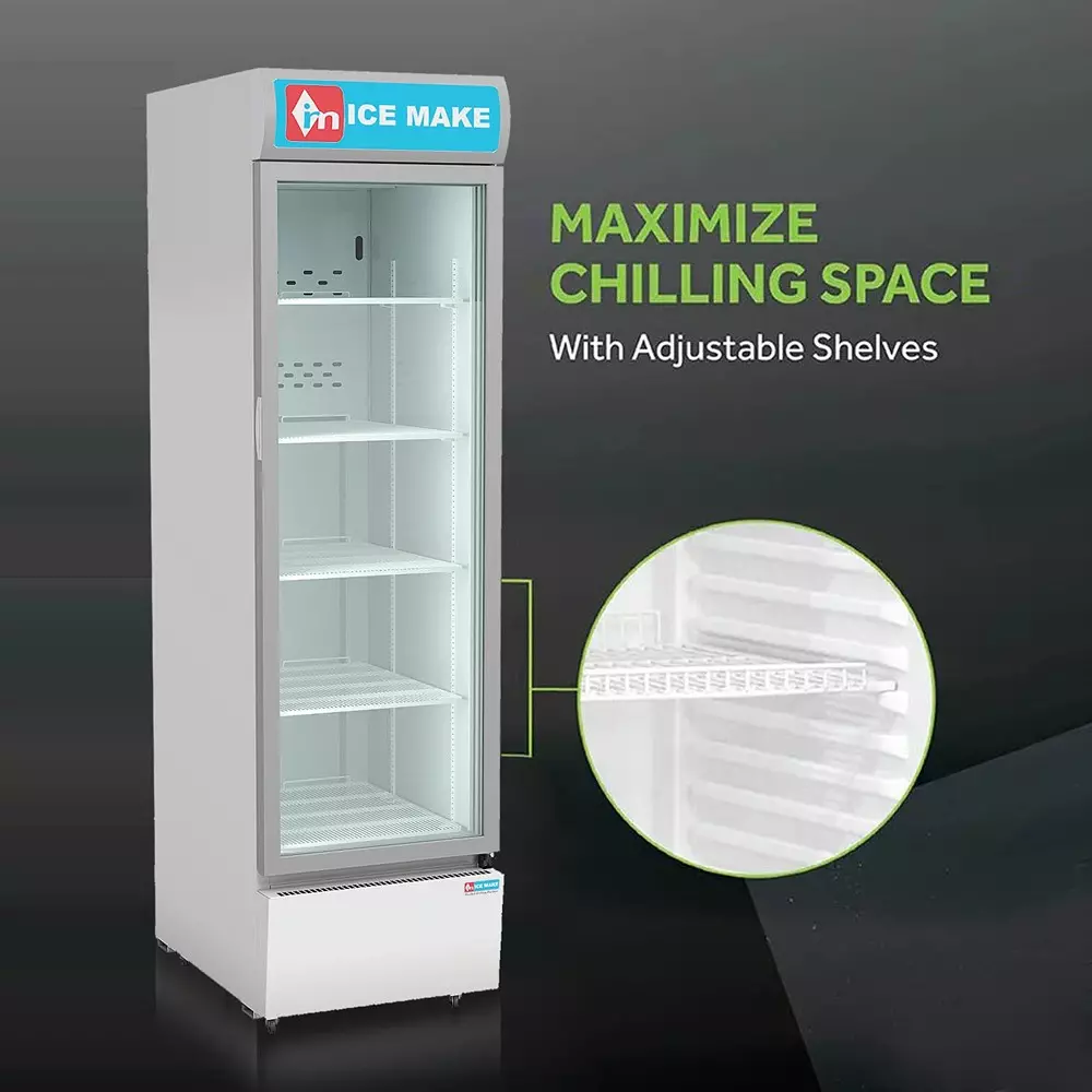 ICE MAKE Vertical Freezer 550 L Single Door 5 Shelves Grey, IMVC550