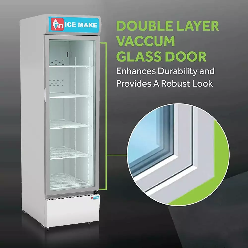 ICE MAKE Vertical Freezer 550 L Single Door 5 Shelves Grey, IMVC550