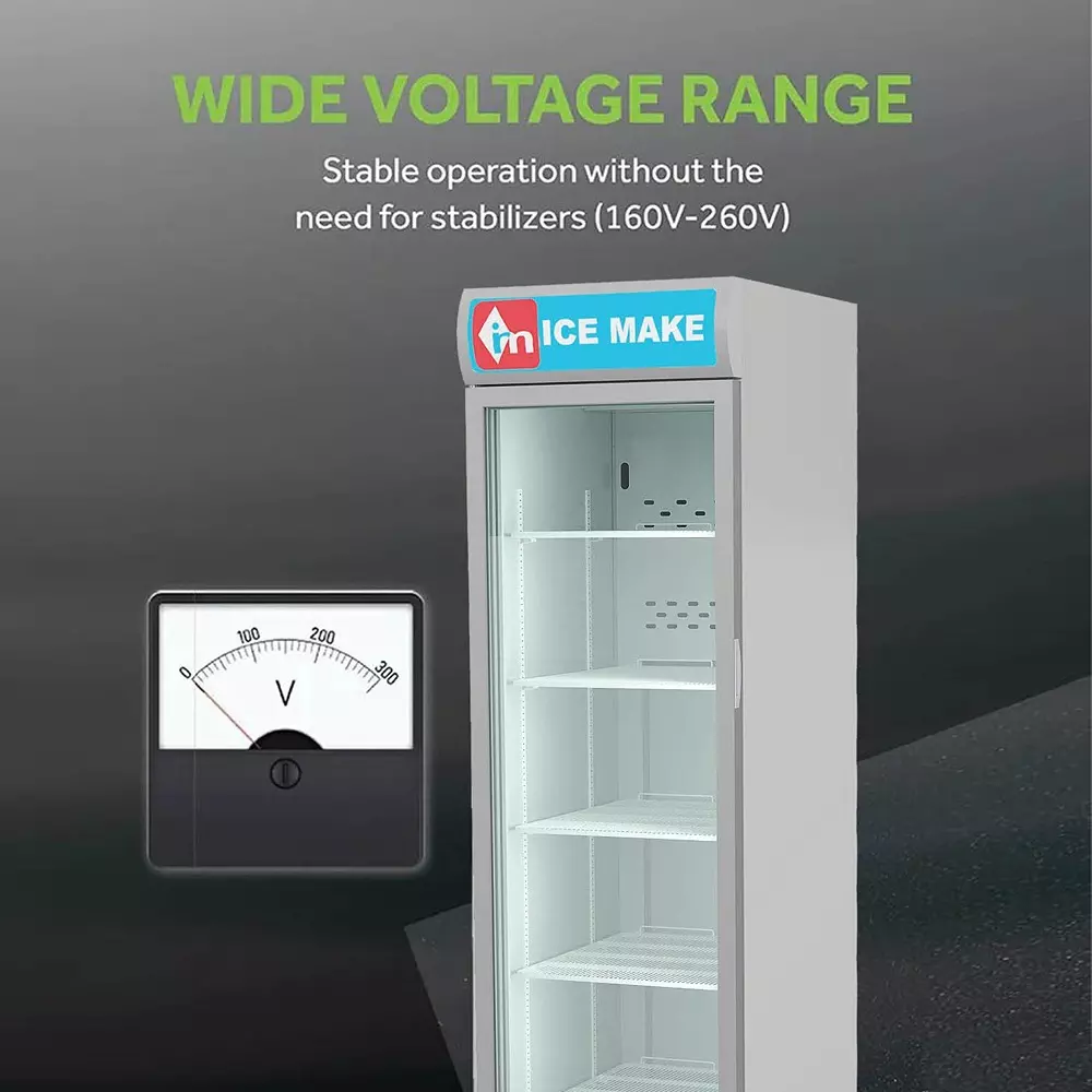 ICE MAKE Vertical Freezer 550 L Single Door 5 Shelves Grey, IMVC550