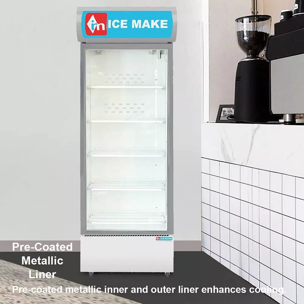 ICE MAKE Vertical Freezer 550 L Single Door 5 Shelves Grey, IMVC550