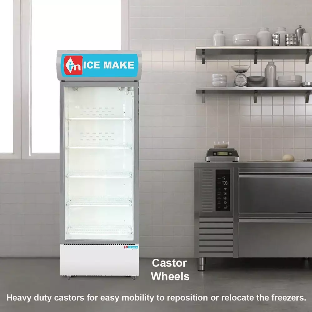 ICE MAKE Vertical Freezer 550 L Single Door 5 Shelves Grey, IMVC550