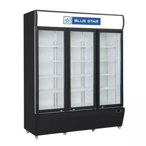 Blue Star 1075 L Visi Cooler Triple Door Temperature Range +1°C to +10°C in Black Color, VC1200CD-B