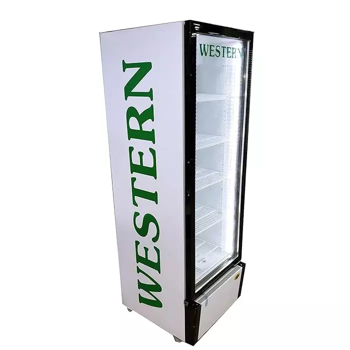 Western 380 L Visi Cooler Single Glass Door 5 Shelves and 1140 kWh Annual Power Consumption, SRC 380 GL