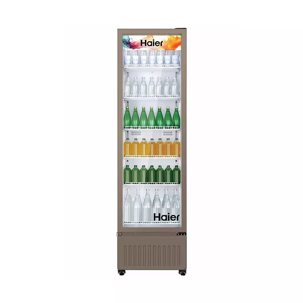 Haier Pristine Series 505 L Single Door Visi Cooler 6 Shelves See Through Glass Display Grey, HVC-505GT5