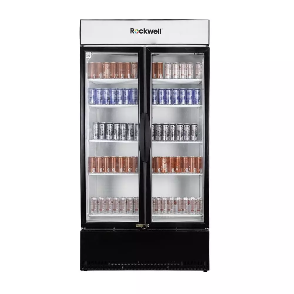 ROCKWELL 947 L Double Door Glass Visi Cooler, RVC1100B