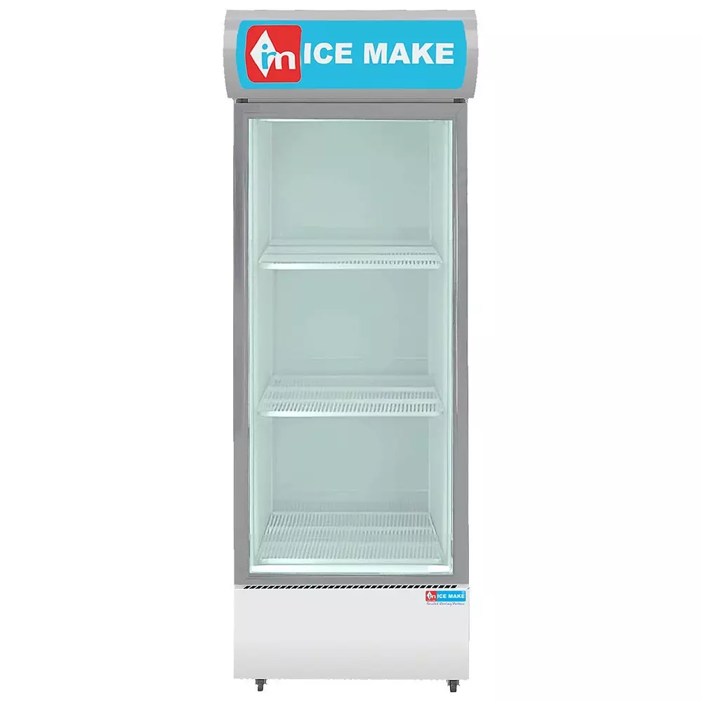ICE MAKE Vertical Freezer 300 L Single Door 3 Shelves Grey, IMVC300