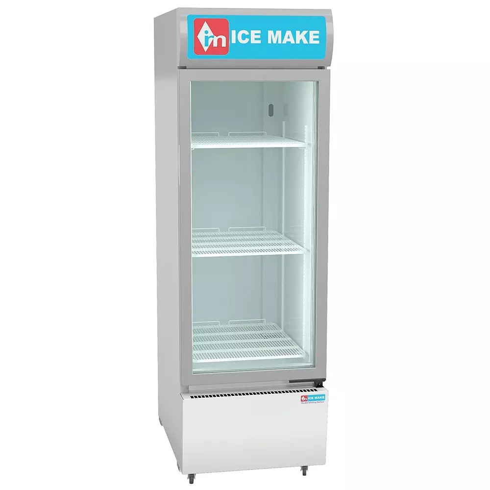 ICE MAKE Vertical Freezer 300 L Single Door 3 Shelves Grey, IMVC300