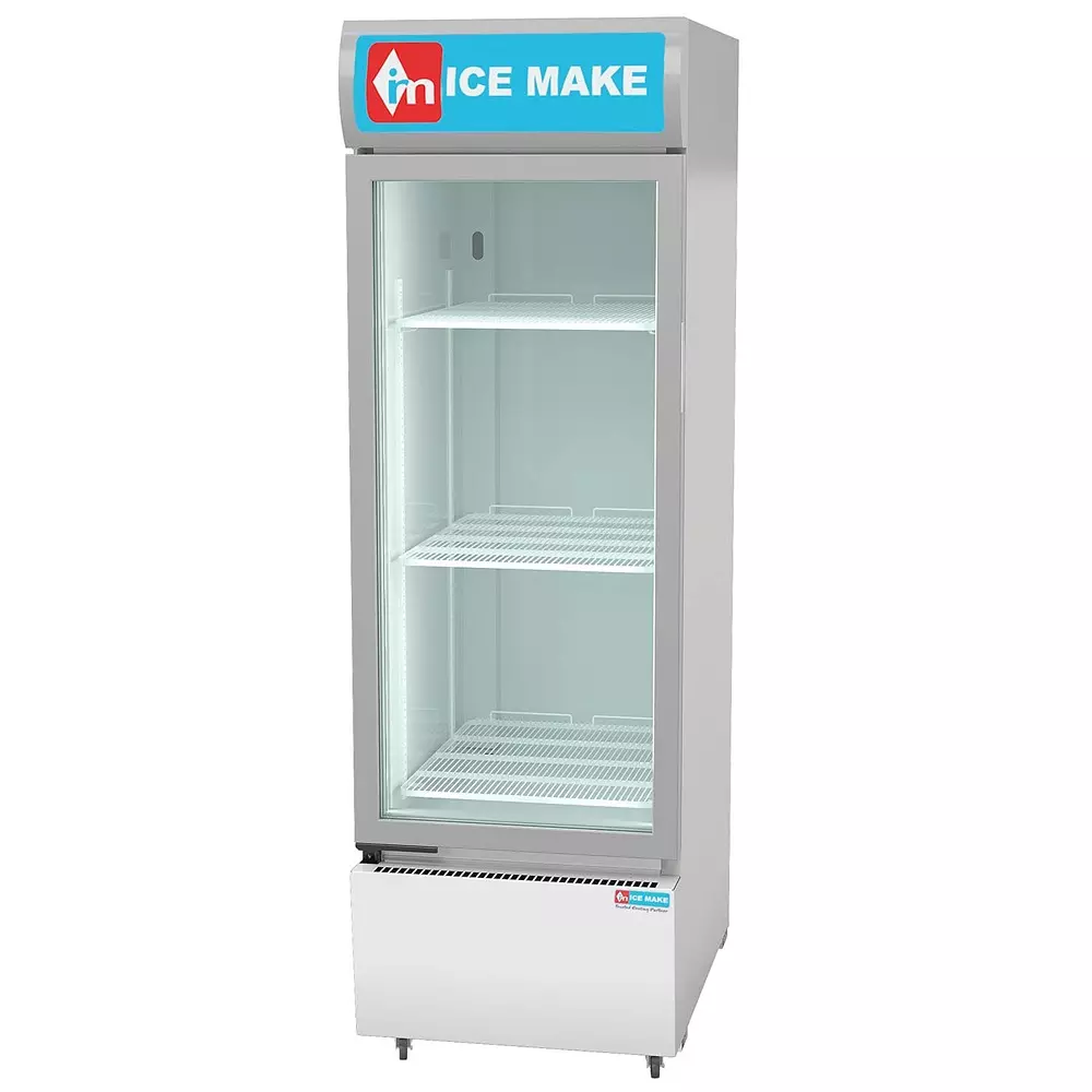 ICE MAKE Vertical Freezer 300 L Single Door 3 Shelves Grey, IMVC300