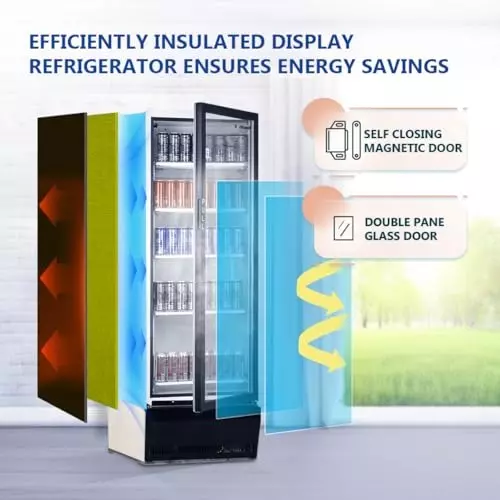 ROCKWELL 358 L Single Door Glass Visi Cooler, RVC390B
