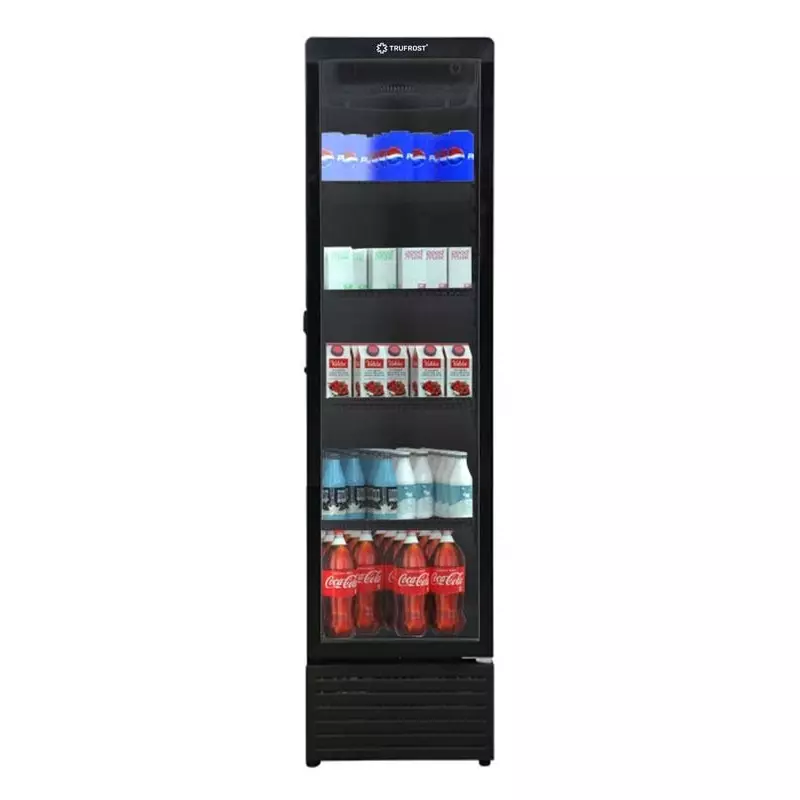 Trufrost Premium Visi Cooler Single Door 300 L Capacity R600a Refrigerant 170 W Black, VC 300 Slim Italia