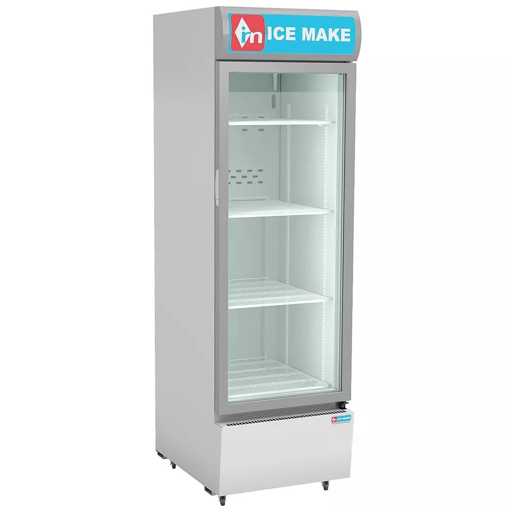 ICE MAKE Vertical Freezer 450 L Single Door 4 Shelves Grey, IMVC450