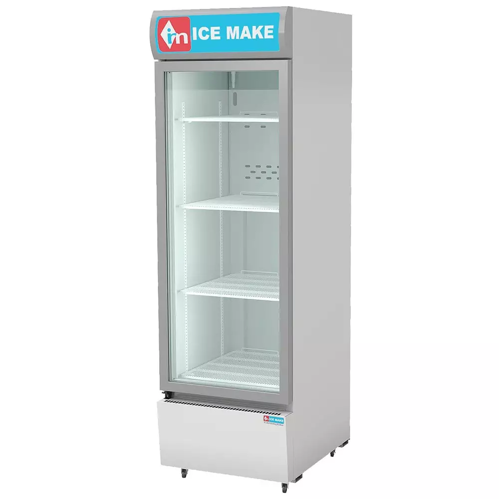 ICE MAKE Vertical Freezer 450 L Single Door 4 Shelves Grey, IMVC450