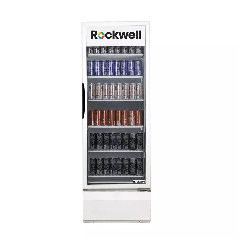 Rockwell Visi Cooler 606 L Single Glass Door 6 Shelves with LED Lighting & Auto-Defogging, RVC700