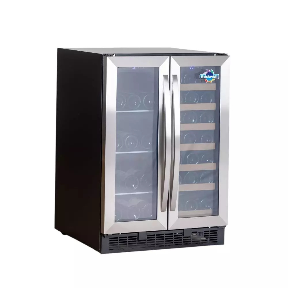 Rockwell 87 Wine Bottles Cooler 148 L Freestanding Dual Refrigerator, RWND87