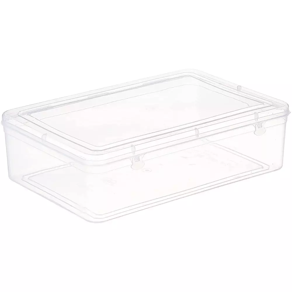 ELEGANT CASA Multipurpose Boxes Plastic 23x15x5.9 cm Transparent (Pack of 4)