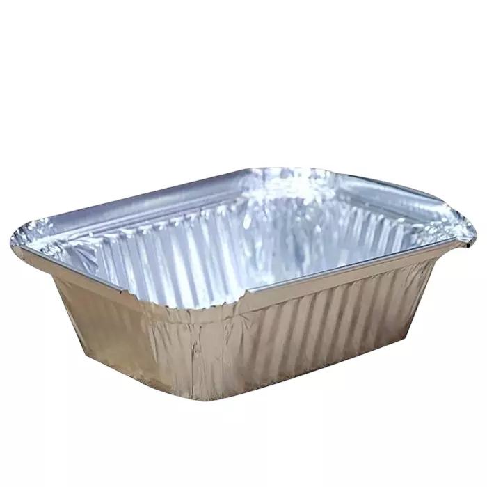 UMBRELLA CORPORATION 250 ml Silver Foil Container with Lid Disposable Aluminium Parcel Box for Serving Hot & Dry Food (Pack of 50)
