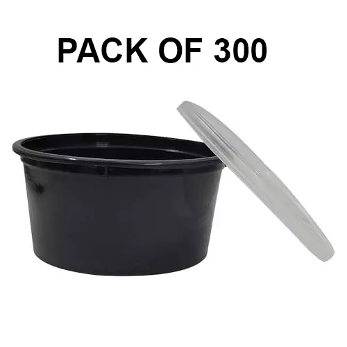 GENERIC Disposable Round Plastic Food Container 500 ml (Pack of 300)