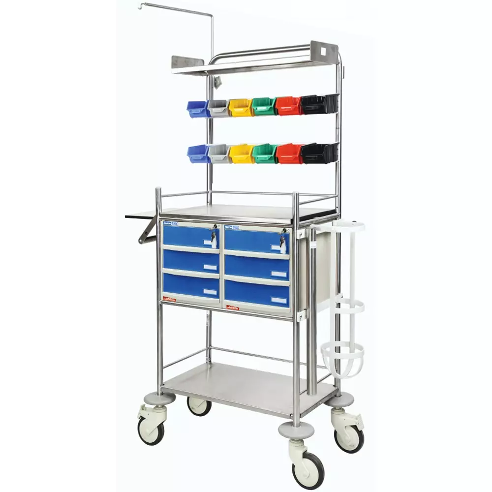 alkon-crash-cart-component-box-with-bins-blue-color-rectangular-shape-and-3-lockable-drawers