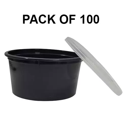 GENERIC Disposable Round Plastic Food Container 750 ml (Pack of 100)