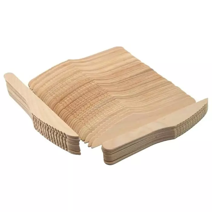 UMBRELLA CORPORATION 160 mm Disposable Cake Cutting Knife Wooden Body  for Parties, Weddings, Events (Pack of 100)