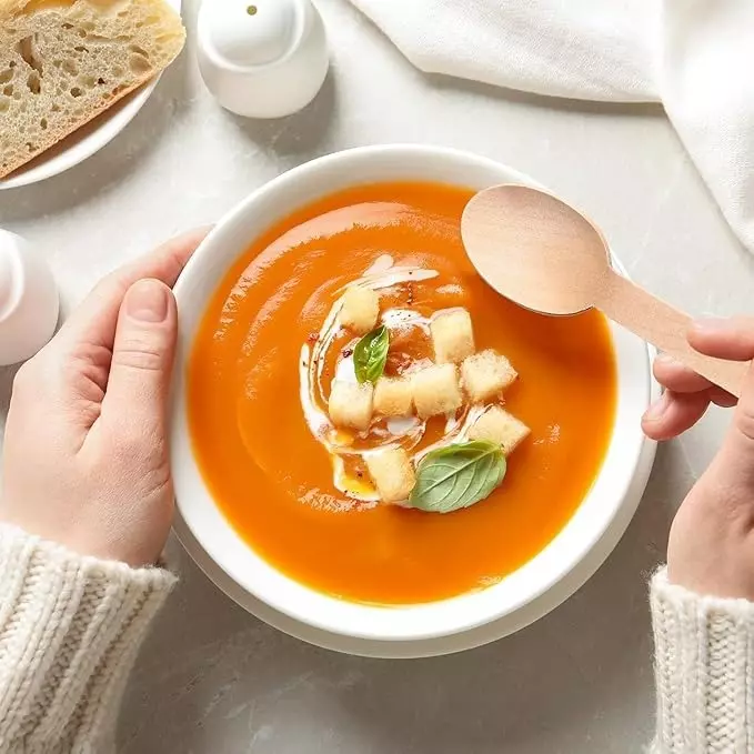 UMBRELLA CORPORATION 75 mm Disposable Spoons Wooden Body  for Parties, Weddings, Events (Pack of 100)