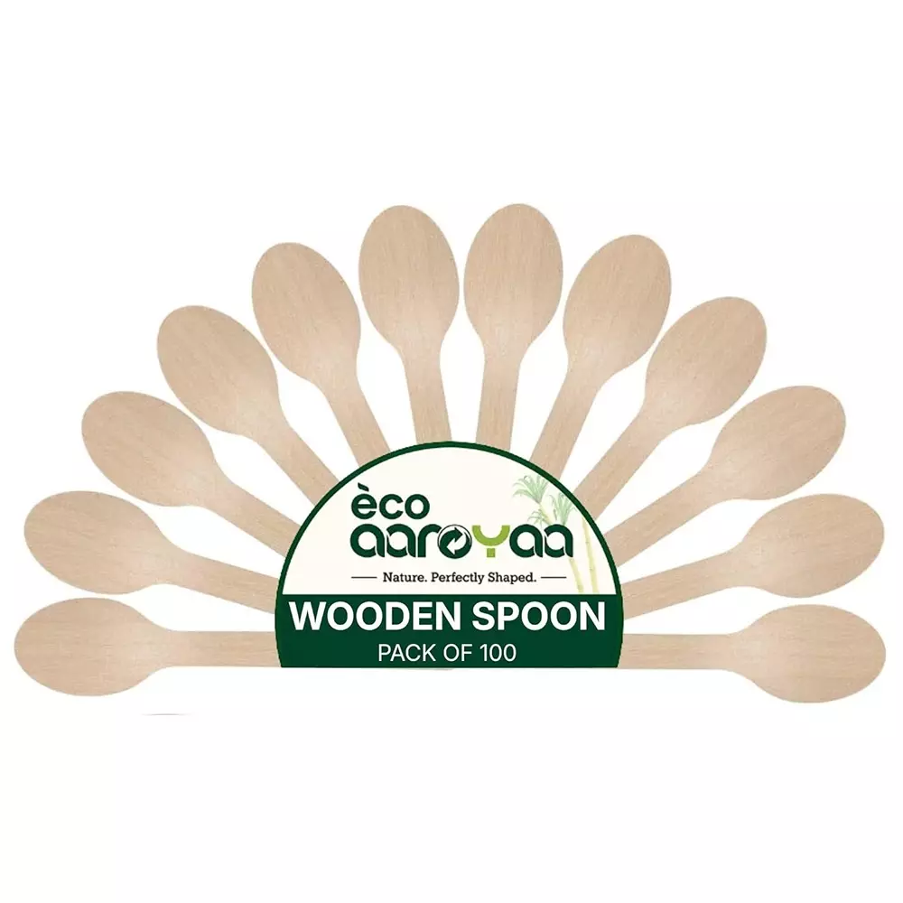 eco-aaroyaa-disposable-wooden-spoon-natural-brown-14-cm-length-for-hot-cold-foods-pack-of-100-pcs