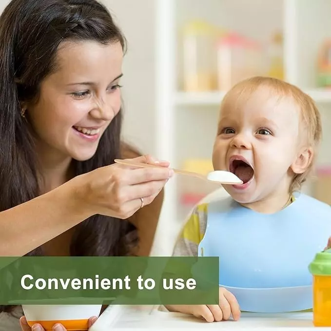 UMBRELLA CORPORATION 110 mm Disposable Spoons Wooden Body  for Parties, Weddings, Events (Pack of 100)