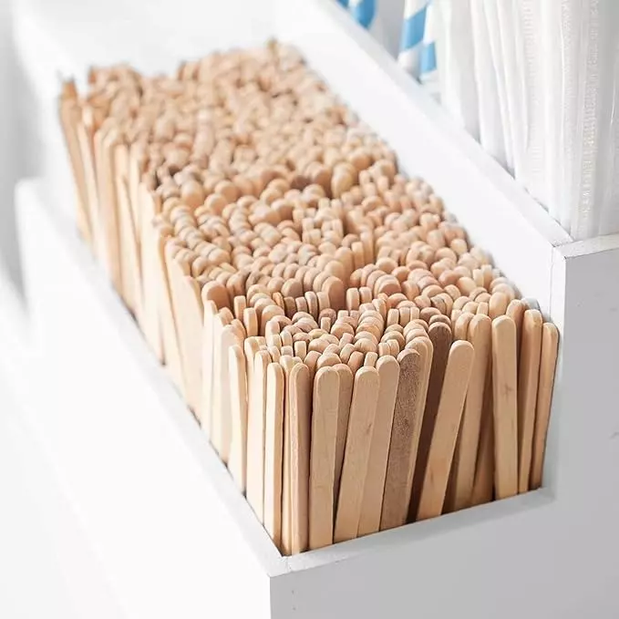 UMBRELLA CORPORATION 140 mm Disposable Wooden Coffee Stirrer  for Parties, Weddings, Events (Pack of 500)