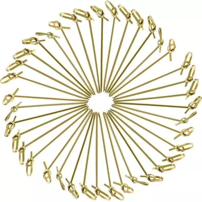 UMBRELLA CORPORATION 80 mm Disposable Bamboo Cocktail Picks Green Color for Parties, Weddings, Events (Pack of 100)