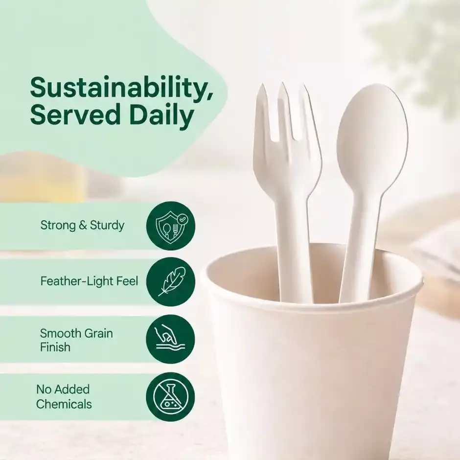 eco-aaroyaa-disposable-paper-spoon-fork-kit-white-14-cm-length-for-serving-snack-dinner-foods