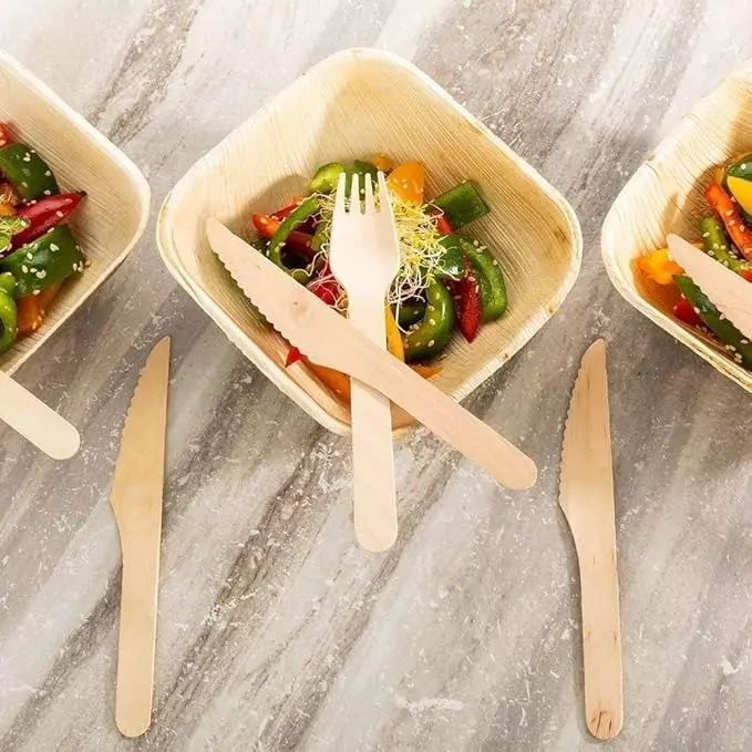 UMBRELLA CORPORATION 140 mm Disposable Cake Cutting Knife Wooden Body  for Parties, Weddings, Events (Pack of 100)