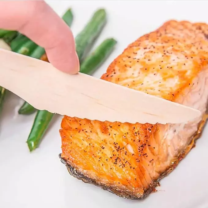 UMBRELLA CORPORATION 140 mm Disposable Cake Cutting Knife Wooden Body  for Parties, Weddings, Events (Pack of 100)