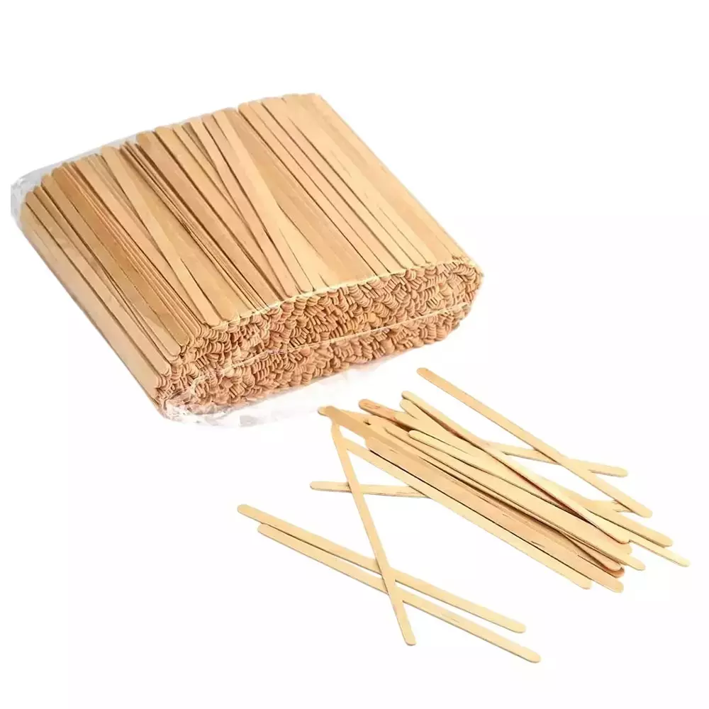 GENERIC Wooden Coffee Stirrer Stiicks for Tea Beverages 109 mm (4.3 inch) (Pack Of 5000 Pcs)