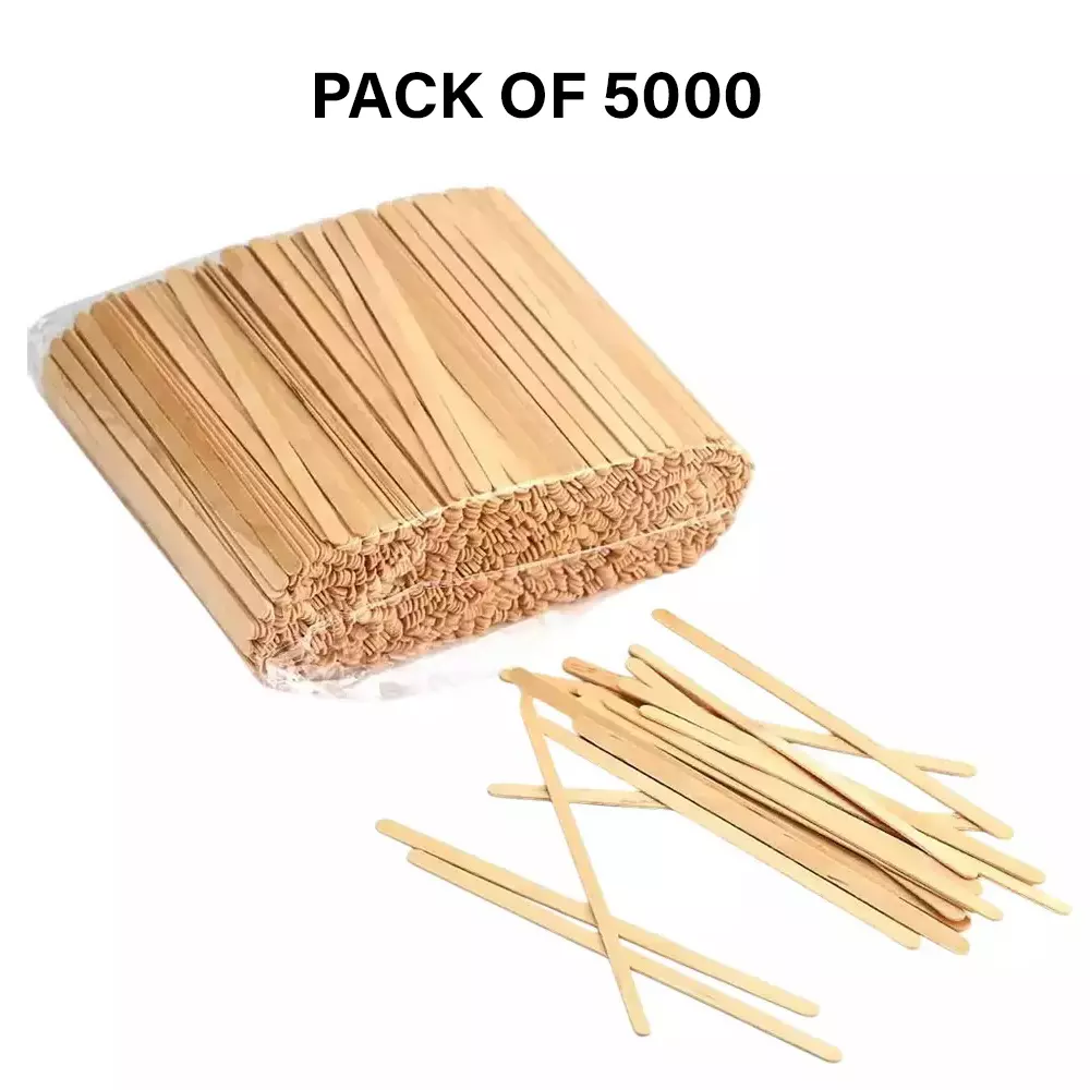 GENERIC Wooden Coffee Stirrer Stiicks for Tea Beverages 109 mm (4.3 inch) (Pack Of 5000 Pcs)