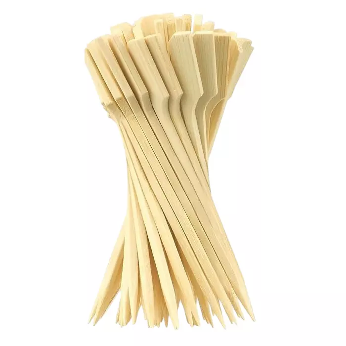 UMBRELLA CORPORATION 6 inch (152.4 mm) Disposable Wooden Paddle Skewers  for Parties, Weddings, Events (Pack of 100)