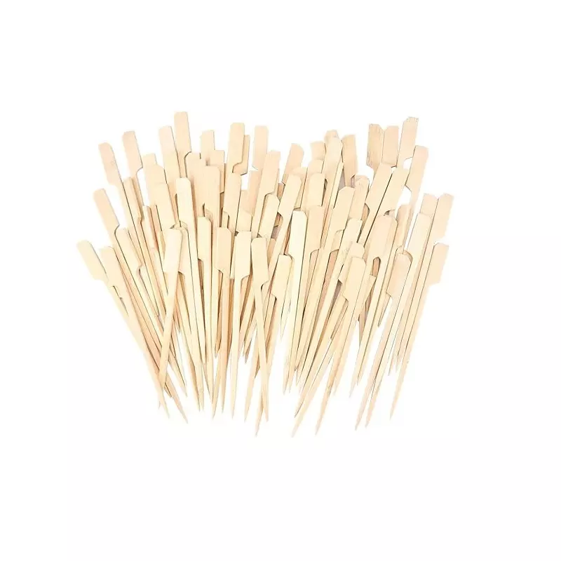 UMBRELLA CORPORATION 10 inch (254 mm) Disposable Wooden Paddle Skewers  for Parties, Weddings, Events (Pack of 100)