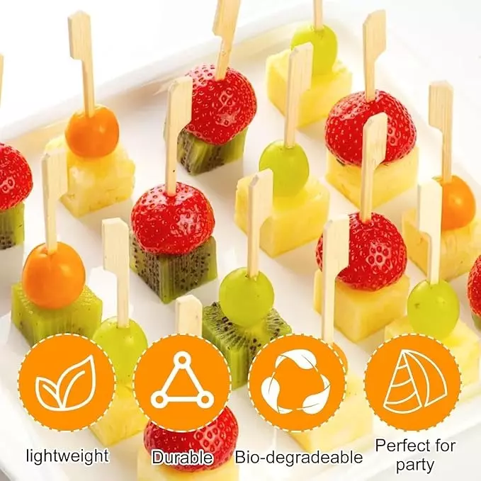 UMBRELLA CORPORATION 10 inch (254 mm) Disposable Wooden Paddle Skewers  for Parties, Weddings, Events (Pack of 100)